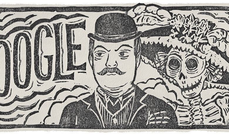 Google homenajea con un doodle a José Guadalupe Posada, creador de «La Catrina»